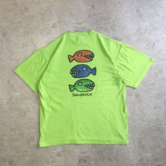 90~00s ONEITA "Big Hed" Sandestin Fish Art Printed T-shirt ビッグヘッド サンデスティン 魚 アートTシャツ