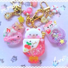 ☆BIGチェリーソーダくま☆　〜キーホルダー、バックチャーム〜