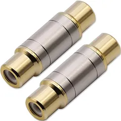 RCAメス to メス中継プラグすべて銅金メッキ2個セットメス to メスコネクタ RCA中継アダプタ RCAケーブル変換コネクタ 金メッキ延長アダプター マイクモニターディバイダー対応 酸化しにくい 良好な導電性