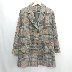 ◇ ⊇ SHEIN シーン チェック柄 長袖 テーラードジャケット サイズM ベージュ系 レディース E  【1502180007149】