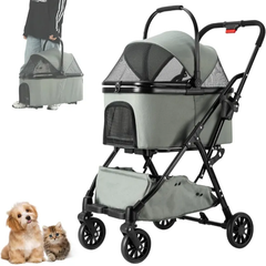 20％オフ‼︎ペットカート 分離型 折りたたみ ペットバギー 小型犬 中型犬 猫 犬 カート 多頭 取り外し可能 収納簡単 多機能 ４輪 前輪360°回転 組み立て簡単 軽量 耐荷重20KG 介護用 お出かけ 散歩 キャンプ 日本語取扱説明書付き
