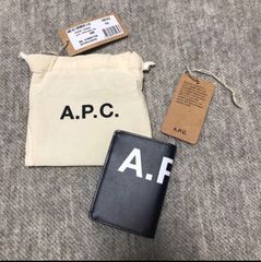 未使用】A.P.C. カードケース 濃紺 apcアーペーセーロゴカードホルダー