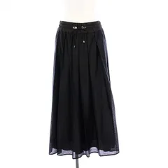 モンクレール MONCLER 20AW GONNA ゴナ プリーツロングスカート メッシュ 44 ブラック F20932D71300 /KH
