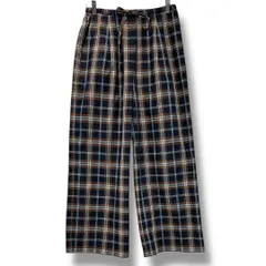 BEAMS LIGHTS ビームスライツ オーガンジー チェックパンツ 21SS サイズ36 シアーパンツ チェックパンツ ワイドパンツ 茶系 青系 ゴム レディース 春 ゴーゴー古着久喜倉庫店 草鴻432 ☆