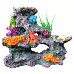 水槽用の鮮やかな樹脂製サンゴ礁オーナメント - 魚のタンク装飾アクセサリー