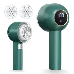 BCQ 毛玉取り 粘着クリーナー内蔵 【2025年アップグレード版】 けだまとり 電動 高速回転する6枚刃 3段階調節 LEDディスプレイ 省エネ 毛玉取り器 USB充電+コードレス式 毛玉クリーナー ワンボタン操作 セキュリティーロック 軽量 コンパクト 低