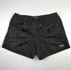 新品未使用★Alexander McQueen★アレキサンダー・マックイーン メンズ ブランドロゴ刺繍 ペイントロゴ総柄 インナー付き スイムショーツ スイムパンツ（L ）
