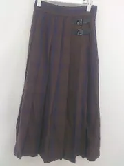 LOWRYS FARM ベルトデザインチェックキルトプリーツスカート 02451