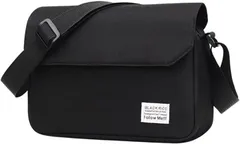 FUPUTWO ショルダーバッグ メンズ 斜めがけ 小さめ 軽量 スリングバッグ 無地 ナイロン( ブラック)