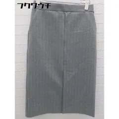 ◇ Mila Owen ミラオーウェン ストライプ柄 膝下丈 タイト スカート サイズ1 グレー レディース 【中古】 【1102110003663】