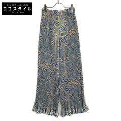 STELLA McCARTNEY ステラマッカートニー ﾏﾙﾁｶﾗｰ ﾏｰﾌﾞﾙ ﾌﾚｱﾌﾟﾘｰﾂﾊﾟﾝﾂ 36