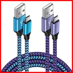 【迅速発送】Viviber マイクロ usb ケーブル Micro B ケーブル【1.8M/2色】2.4A急速充電 PS4 充電ケーブル ナイロン編み Android スマホ充電ケーブル アンドロイド高速充電ケーブル タイプbケーブル B充電コード 高速データ
