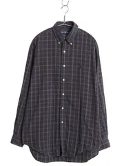 【お得なクーポン配布中!】 90s ラルフローレン チェック 長袖 ボタンダウン シャツ メンズ M / オールド ポロ 長袖シャツ コットン ワンポイント マルチカラー 薄手 