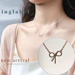 ネックレス　ゴールド　チェーン　リボン　人気　トレンド　レディース　カジュアル ペンダント