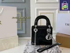 【今日WTO】DIOR Lady Dior 満ストーンボタンとアリゲーター柄のハンドバッグ！送料無料で今の在庫はお得な価格です！WT1輸入-CD24