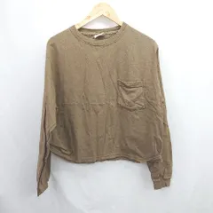 ◇ Θ Goodwear グッドウェア 無地 長袖 Tシャツ カットソー サイズM ブラウン レディース E  【1505290027052】