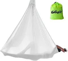 GiGant ギグアント エアリアルヨガ 5ｍx2.8ｍ ハンモック 単体 空中ヨガ 反重力 エクササイズ エアロ(ミルキーホワイト)