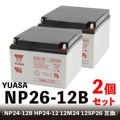 YUASA NP26-12B 2個セット【互換 NP24-12B HP24-12 12M24 12SP26 EVX-12260 】 セニアカー用バッテリー ユアサ