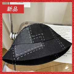 🔴新品未使用🔴 バケット ハット デニム風 帽子 韓国 レディース ブラック