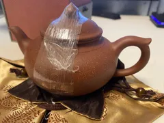 中国古美術/朱泥紫砂象型四足茶壺/(底款:周検風制)