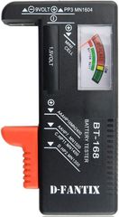 D-FantiX バッテリーテスター ユニバーサル電池チェッカー 単3、単4、単2、単1、 9V、 1.5V形 ボタン電池用