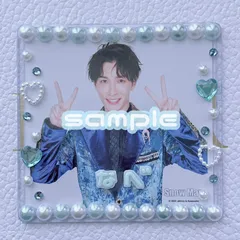 #5 硬質ケース ハンドメイド デコ ましかくフォト トレカケース（ライトブルー）