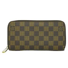 本物 ルイヴィトン LOUIS VUITTON LV ジッピーウォレット ダミエ エベヌ 長財布 ブラウン N60015 ビトン 財布 ウォレット 中古 【フォロー割】