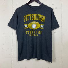 NFL Steelers ピッツバーグ ロゴプリント Tシャツ メンズXL 古着 グレー【f240429010】