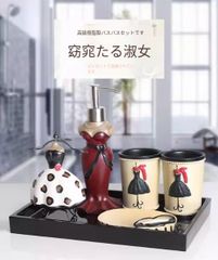 高級アクリルバスルームセット洗面アクセサリー歯ブラシ立て ソープディスペンサー