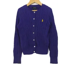ポロ・ラルフローレン ケーブルカーディガン 長袖 トップス キッズ 女の子用 S/P(7)サイズ パープル POLO RALPH LAUREN 【中古】