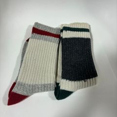 ソックス 靴下  2色組セット ヘルスニット 無地ソックス 25-27cm ルーソックス  2足セット 2色セット アウトドア キャンプ Healthknit 3P LINE SOCKS　新品
