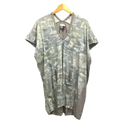 ファセッタズム FACETASM カットソー Ｔシャツ チュニック丈 半袖 総柄 薄手 F グレー 青 ブルーのサムネイル