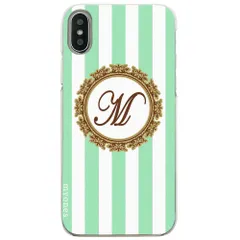 【新品未使用】Xperia Ace III SO-53C SOG08 クリア ハードケース ( ストライプミント イニシャルM ) ボーダー ストライプ イニシャル cl-initial1-so53c-ca016_e_m