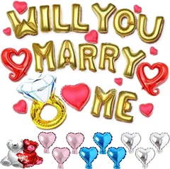 Q-continental Anopono プロポーズ 求婚 バルーン セット WILL YOU MARRY ME 風船 飾りつけ キット