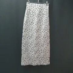 ◇ JEANASIS バックウエストゴム レオパード スリット ロング タイト スカート サイズS ホワイト ブラック レディース E  【1310050035129】