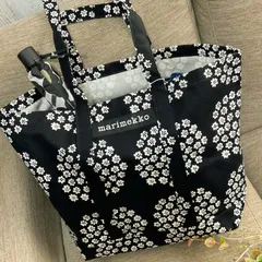 【MARIMEKKO】 マリメッコ プケッティトートバッグ ブラック／ホワイト