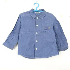 ファミリア 長袖シャツ 刺繍 トップス ベビー 男の子用 90サイズ ブルー系 Familiar 【中古】