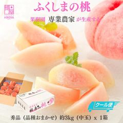 博屋 福島県産 桃 秀品 (品種おまかせ) 約3kg (中玉) x 1箱