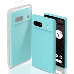 CASE SILICONE 携帯ケース シンプル ストーン スマホカバー 耐衝撃 カバー ピクセル シリコンケース 薄い スリム 7A 7A シリコン衝撃吸収 ケース カバー(アイスブルー) pixel Google