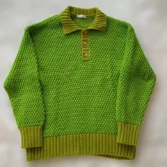 ジエダ Jieda 23AW POPCORN SKIPPER KNIT ポップコーン スキッパー ニット ニットポロ ヘンリーネック 緑 Jie-23W-KN03 サイズ 2 セーター 無地 グリーン 104MT-1015のサムネイル
