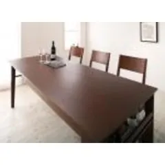 ダイニングセット 5点セット(テーブル+チェア×4)【Dream.3】カフェブラウン 3段階に広がる!収納ラック付きエクステンションダイニング【Dream.3】
