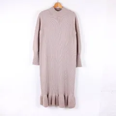 グレイル  ニットワンピース ロングワンピ  フリル 長袖 ハイネック 無地 メンズ Mサイズ ベージュ GRL 【中古】