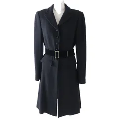 極美品◎正規品 フランス製 CHANEL シャネル 06A P29407 レディース ウール100％ ロングコート LVベルト付き ブラック 裏シルク 38のサムネイル