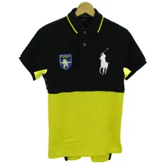 ポロ・ラルフローレン ポロシャツ 半袖 ビッグポニー トップス メンズ Sサイズ ブラック×イエロー POLO RALPH LAUREN 【中古】