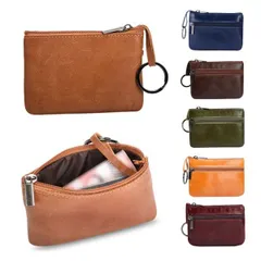 【キーリング付きミニ財布】小銭入れ メンズ 革 コインケース レディース 薄型 カードケース キーホルダー付き スリム コンパクト ミニマリスト _c