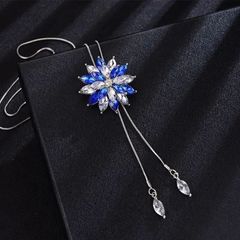 【大好評のため再入荷】ループタイネックレス 花 ブルー