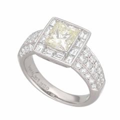 ダイヤモンド(1.339ct UNDER N VLY-VS1)サイドダイヤモンド(1.57ct)リング Pt950 プラチナ 日本サイズ約11号 #51 鑑定書【送料無料】指輪【中古】25020138