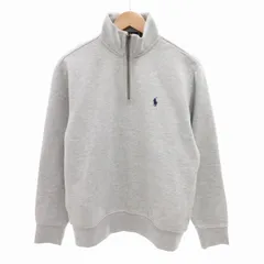 ポロ ラルフローレン POLO RALPH LAUREN 美品 トレーナー スウェット ハーフジップ ハイネック ロゴ 刺繍 ポニー 裏起毛 M グレー /HO△ 0303