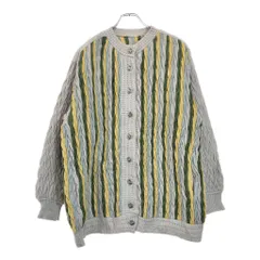 3Dニット カーディガン マルチカラー(レディース XL相当)中古 古着 U7498