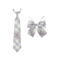 [FASELE] ネクタイ リボンタイ 2点セット スクールリボン キャンパス コスパ最高 制服 リボン ボウタイ 蝶ネクタイ 蝶結び 調節可能 チェック柄 学生服 小物 DK JK 女子 中学生 高校生 多色